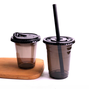 black pet Plastic Cups Milk Tea Plastic Cup Black Color PET Plastic Coffee Cup Cold Drink Milk