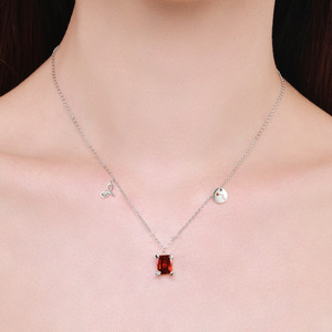 Collier pendentif SPJ de luxe en argent sterling S925 avec symbole du signe du zodiaque Scorpion Taureau et pierre de naissance pour femme - Product Image 3