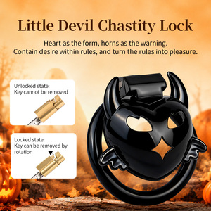 Little devil glow-in-the-dark <b>chastity</b> harness Adjustable Waist Thigh Soft Leather <b>Belt</b> Three sides Harness cock cage <b>for</b> <b>Men</b> - Product Image 3
