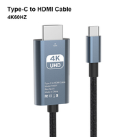 Adaptateur Type-C vers HDTV 4K 60Hz, câble USB-C vers HD à noyau en cuivre pour ordinateur portable, téléphone portable, tablette vers TV, projecteur, moniteur