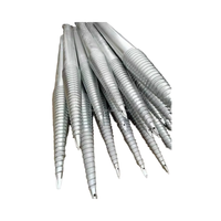 Poteau d'ancrage hélicoïdal en acier galvanisé à chaud Q235B, vis de terre robuste G219x4270, diamètre 219 mm, longueur 4000-6100 mm pour