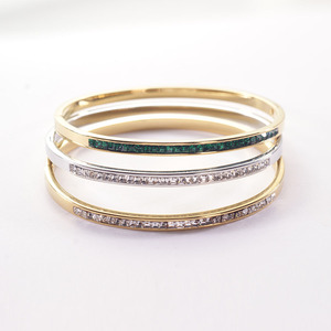 Bracciale da <span class=keywords><strong>Donna</strong></span> Personalizzato di Alta Qualità in Acciaio Inossidabile Oro e Argento con Pietre di Marca alla Moda - Product Image 6