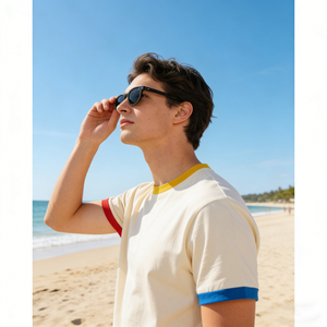 T-shirt <span class=keywords><strong>Ringer</strong></span> en coton pour homme, imprimé, coupe courte, contraste, broderie personnalisée, unisexe, poids lourd, OEM - Product Image 4