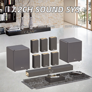 Sistema Audio <span class=keywords><strong>Surround</strong></span> JY AUDIO da 7.2 Pollici in Alluminio con Subwoofer <span class=keywords><strong>Wireless</strong></span> per Home Theater, Compatibile con Smart TV, Potenza di Picco 620W - Product Image 2