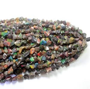 Cuentas de 16 pulgadas, Ópalo etíope negro Natural, pulido rugoso, 6x8mm a 8x12mm - Product Image 2