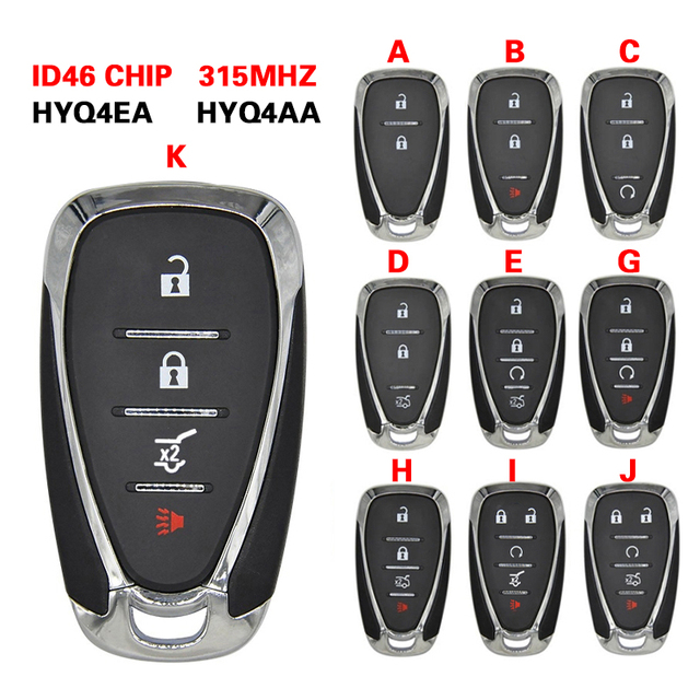 CN014107 ID46 PCF7952 315MHZ HYQ4EA HYQ4AA Car Remote Control Key for Chevrolet Camaro Equinox Cruze Malibu Spark