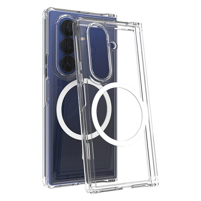 Clear Acrylic Magnetic Phone Case for Galaxy ZFold7 Upper & Bottom Connect Transparent Mobile Cover for Samsung Z Fold 7 8 Ultra
