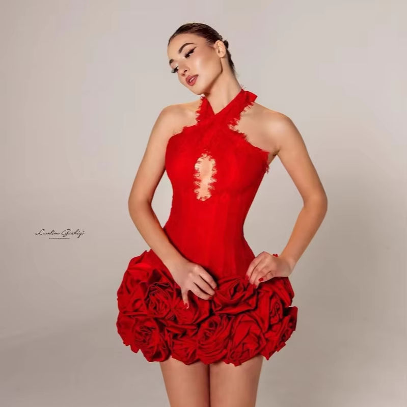 Vestido Corto Vestido De Charol Rojo Vestido Mini Vestido Rojo