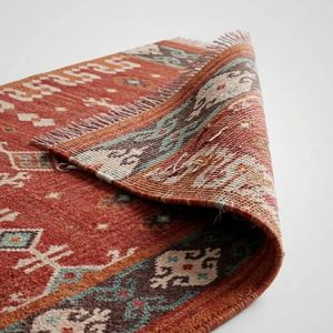 Red Aztec Style Handmade Carpet Southwestern Area Rug for Bedroom Living Room Hallway Custom Size Decorative Floor Covering - Product Image 5