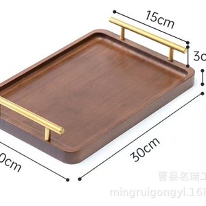 ถาดเสิร์ฟไม้ ขนาด 30x20 ซม. พร้อมหูจับ สำหรับร้านอาหารและใช้ในบ้าน - Product Image 1