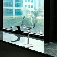 Verre à vin rouge en verre transparent, grand bol, longue tige, verre à vin en forme de tulipe pour la dégustation de vins rouges et blancs, mariage, restaurant, bar