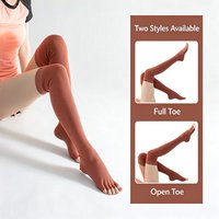 Chaussettes de yoga montantes antidérapantes à cinq doigts, en tricot extensible, pour Pilates, Barre, Danse et Fitness, au-dessus du genou, vente en gros