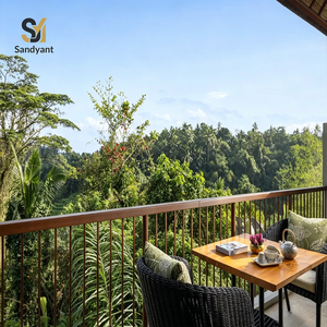 Set di Arredi per <span class=keywords><strong>Bagno</strong></span> in Stile Resort Tropicale, Vasca Ovale Freestanding, Mobile Lavabo Doppio in Legno, <span class=keywords><strong>Mobili</strong></span> di Lusso per <span class=keywords><strong>Bagno</strong></span> d'Hotel - Product Image 3