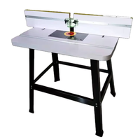 RT015 Mesa de Trabajo Abatible para Fresadora, Banco de Trabajo Doméstico para Carpintería, Herramientas de Trabajo en Madera, Placa de Aleación de Aluminio, Fuente de Alimentación Manual