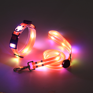 Linterna Led <span class=keywords><strong>Collar</strong></span> de perro Usb recargable <span class=keywords><strong>4</strong></span> Estilo en Stock PVC Heavy Duty No Pull Reflective Light up <span class=keywords><strong>Collar</strong></span> de perro - Product Image 3