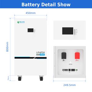 Sistema de Almacenamiento de Energía Solar para el Hogar, Batería de 14KWH 51.2V, Baterías de Iones de Litio 48V 280AH Recargables de Ciclo Profundo con BMS - Product Image 1