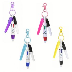 Stylo bille quatre couleurs de haute qualité avec lampe torche, marqueur et porte-clés LED pour infirmière et médecin - Product Image 1