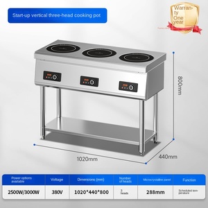 Commercial 2-<b>Burner</b> Induction Cooker 3000W*3 Stainless Steel Waterproof Countertop Touch Control Timer Energy Efficiency Class - Product Image 4