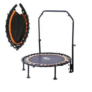 Hot Sale Indoor Round Trampoline Convenient Installation Stable Children Jumping Trampolines With Adjustable Handle