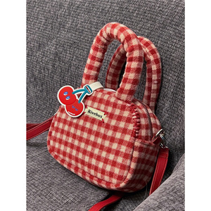 New Arrival Women's Y2K Winter Style Crossbody Satchel Shoulder Bag Polyester Lining Cute Christmas Stuffed Zipper <b>Handbag</b> - Product Image 1