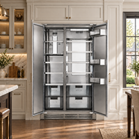 Réfrigérateur électrique double porte en acier inoxydable de 36 pouces, prêt pour l'intégration de panneaux, sans givre, écoénergétique, 455 L, pour usage domestique et hôtelier, version US