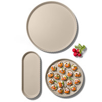 Grijze 37,5x15 cm Polypropyleen Matte Ovale Schaal voor Voedselopslag & -verpakking