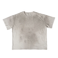 T-shirt pour homme en coton vintage lavé avec impression de logo graphique personnalisé, coupe ample, streetwear, confortable