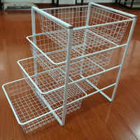 Armoire de rangement en acier pour cuisine, personnalisable, avec tiroirs coulissants empilables, paniers en fil métallique, tiroirs modulaires petits, moyens et grands