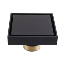 Bonde de sol carrée en acier inoxydable anti-odeur avec grille d'insertion pour carrelage, finition brossée, pour salle de bain et douche