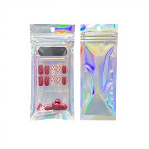 Wholesale 9x12cm Holographic Transparent Self-Sealing Bag Custom Transparent Sealing Bag for Jewelry & <b>Small</b> Parts - Product Image 1
