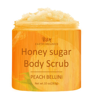 Venta al por mayor Fresa Café Turemérico Exfoliante Cuidado DE LA Piel Natural Vegano Orgánico Blanqueamiento Azúcar Exfoliante Corporal - Product Image 1