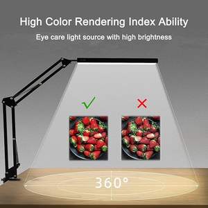 Lampe de bureau électrique à LED DC moderne et <span class=keywords><strong>simple</strong></span> en aluminium blanc avec bras articulé, télécommande, rotative, flexible et réglable en hauteur - Product Image 5