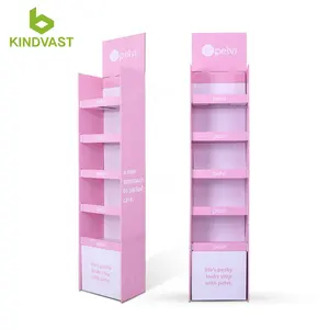 Supermarket Display Stands for cosmetics Custom Retail Cardboard Floor skin care product Display Stand , free sample!