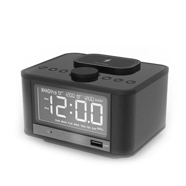 2026 RYS-M7 NEW Digital FM Alarm Clock with Fast Wireless Charge USB BT Hotel Radio Music Bedside Light ABS Material