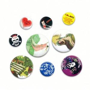 Badge bouton personnalisé en forme ronde avec logo imprimé, en fer blanc, magnétique, sans nickel, avec épingle de sécurité - Product Image 5