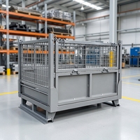 EASYLINK YLHS1080G Conteneur en treillis métallique pliable pour entrepôt, capacité 1000 kg, robuste, galvanisé à chaud, certifié CE, bac empilable