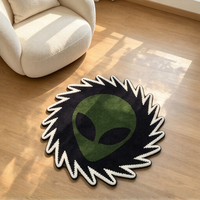 Tapis tufté, tapis de sol de forme irrégulière, tapis tufté fait main sur mesure en forme d'alien pour la décoration intérieure, vente en gros