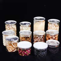 Pot en plastique PET à ouverture facile de 100 ml, 200 ml, 350 ml, 400 ml, 450 ml avec couvercle à anneau de serrage, boîtes en plastique transparentes, pots scellés pour l'emballage alimentaire