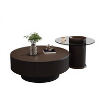 Table basse noire moderne et minimaliste, plateau en métal durable, structure en acier, design combiné, écologique, rangement pour petits espaces, usage domestique