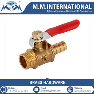 Mini-vanne à bille en laiton de qualité export indienne avec embout pour tuyau, commande manuelle, OEM - Product Image 2