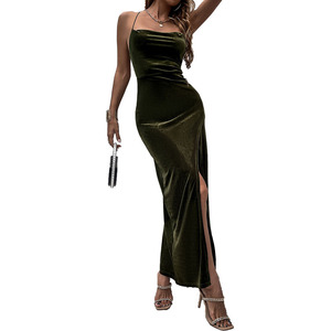 <span class=keywords><strong>Abito</strong></span> Estivo 2026 da Donna con <span class=keywords><strong>Spacco</strong></span>, Stile Europeo e Americano, Vestito Sexy Senza Schienale in Maglia per Vacanze - Product Image 5