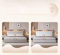 Lit de rangement moderne et confortable avec revêtement en cuir de qualité supérieure, taille Queen/King, certifié E0, directement de l'usine JUNYUHAO