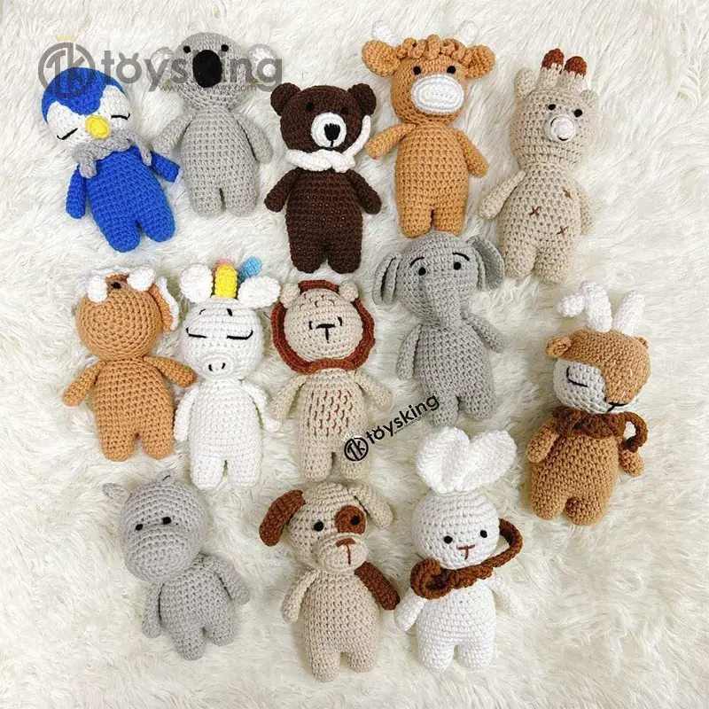 ToysKing 100% हस्तनिर्मित बच्चे Crochet Amigurumi मिनी वन पशु के लिए स्टॉक में थोक