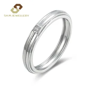 925 Sterling Silver Ring European and American Personality Simple Geometric Frosted Wire Drawing Micro Setting Fashion Men Ring