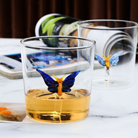 Gelas minum gelas Soda jus Bar bentuk binatang imut 3D Food Grade borosilikat kreatif kustom, gelas minum