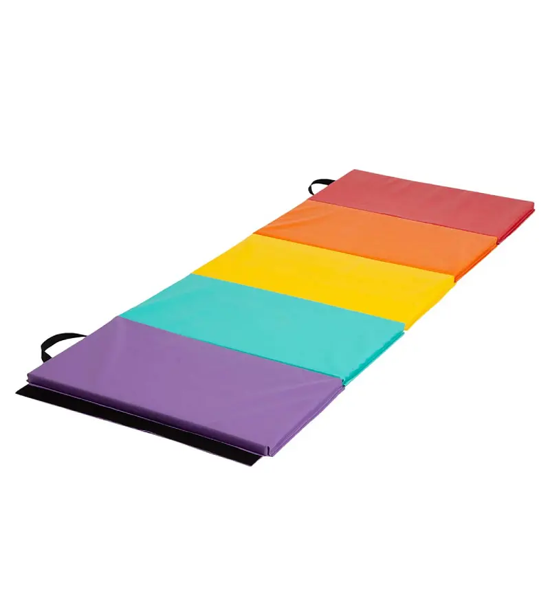 Rainbow Color Safe Active Play Exercise Mat Multi-Use Kid Tumbling Mat Great for Beginner Gymnastics Yoga Stretching Cartwheels