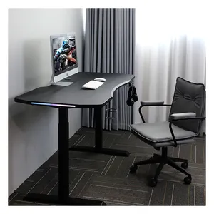 SBF2 meja kerja berdiri elektrik, bingkai meja dengan tinggi dapat diatur, lampu suasana, meja berdiri untuk furnitur rumah
