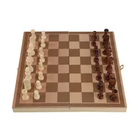 Katlanır ahşap satranç seti standart satranç seti tahta oyunu dama tavla oyuncak hediye
