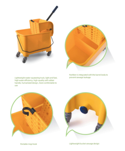 Nhà máy trực tiếp lau xô Làm Sạch Sàn xô thiết lập hiệu quả cao vắt liền mạch lau xô - Product Image 4