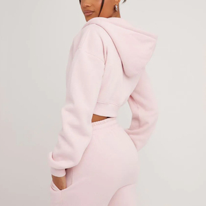 เสื้อไหมพรมซิปยาวพิมพ์ลายสีพื้นคุณภาพสูง OEM/ODM สำหรับผู้หญิง แขนยาว สวมใส่ได้ทั้งฤดูใบไม้ร่วงและฤดูหนาว สีชมพู พร้อมรับทำโลโก้ตามสั่ง - Product Image 2